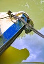 Canal boat moored next to a path in england Royalty Free Stock Photo