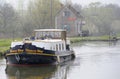 Canal boat Nancy May leaving Ecluses 7-8 Chavance, Le Brioux, Achun, Nievre, Burgundy