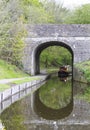 Canal boat near tunnel