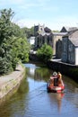 Canal boat, on waterway, Skipton, North Yorkshire