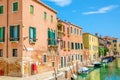 Canal with boats and buldings, Venice, Italy