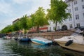 Canal and boats in Christianshavn - Copenhagen, Denmark Royalty Free Stock Photo