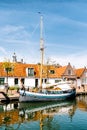 Canal with boats in Edam, Netherlands