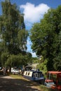 Canal boats by Somerset Coal Canal, Monkton Coombe Royalty Free Stock Photo