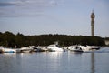 Canal with boats in Stockholm Sweden Royalty Free Stock Photo