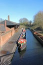 Canal boats on the wharf of the Dudley Canal Royalty Free Stock Photo