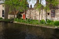 Canal in Bruges, begijnhof Royalty Free Stock Photo