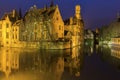 A canal in Bruges with the famous Belfry in Belgium