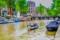 Canal in the center of the city of Amsterdam. europe netherlands holland
