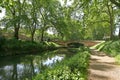 The Canal de Brienne in Toulouse, France, connects the Garonne River with the Canal du Midi and the Canal de Garonne Royalty Free Stock Photo