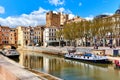 The Canal de la Robine in Narbonne city. France