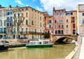 The Canal de la Robine in Narbonne city, France