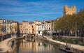 Canal de la Robine in Narbonne, France Royalty Free Stock Photo