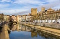 Canal de la Robine in Narbonne, Languedoc-Roussillon, France Royalty Free Stock Photo