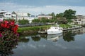 Canal and downtown from bridge in Lewes Delaware