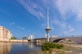 Canal and drawbridge in Mar Menor Royalty Free Stock Photo