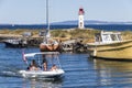 Canal du Midi and Les Onglous lighthouse, Agde, France