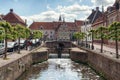 The canal Eem in the old town of the city of Amersfoort in The Netherlands Royalty Free Stock Photo