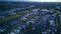 Canal Estate and Boat Harbour RiverLinks Estate next to Coomera River Morning view Hope Island, Gold Coast