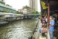 Canal ferry stop in bangkok thailand