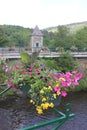 Canal with flowers on a bridge