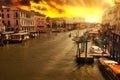 Canal Grande aerial view sunset Royalty Free Stock Photo
