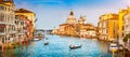 Canal Grande and Basilica di Santa Maria della Salute at sunset in Venice, Italy Royalty Free Stock Photo