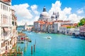 Canal Grande and Basilica di Santa Maria della Salute, Venice, Italy Royalty Free Stock Photo