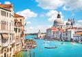 Canal Grande and Basilica di Santa Maria della Salute, Venice, Italy Royalty Free Stock Photo