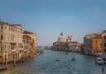 Canal Grande panorama at sunset, Venice, Italy Royalty Free Stock Photo