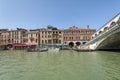 Gondola Canal Grande Ponte di Rialto, Venice Royalty Free Stock Photo