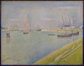 The canal of Gravelines, in the direction of the sea painting by Georges Seurat Royalty Free Stock Photo