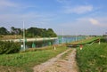 The canal of the historic sluice in Przegalina Royalty Free Stock Photo