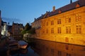 Canal houses of Bruges by night, Belgium