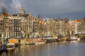 Canal houses and house boats in Amsterdam