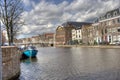 Canal in Leiden, Holland Royalty Free Stock Photo