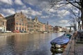 Canal in Leiden, Holland Royalty Free Stock Photo