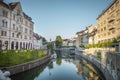 Canal of Ljubljanica river in Ljubljana