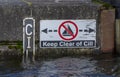 Canal Lock Cill signage in water Royalty Free Stock Photo