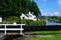 Canal lock gate Royalty Free Stock Photo