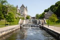 Canal locks in front of the Fairmont Chateau Laurier Hotel in Ottawa, Ontario, Canada Royalty Free Stock Photo