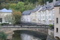 Architecture of old part of city Luxembourg - bridge over Alzette River