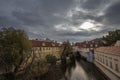 Panorama of the Certovka river in Mala Strana district, in the old town of Prague Czech Republic, a major touristic landmark.