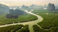 Canal Nai Hgop and Ko Tapu Pier Islands in Phang nga Bay. Known originally and locally as Ko Tapu or Nail Island Departure from