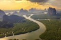 Canal Nai Hgop and Ko Tapu Pier Islands in Phang nga Bay. Known originally and locally as Ko Tapu or Nail Island Departure from