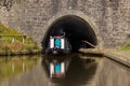 Canal Narrowboat Leaving Chirk Tunnel