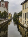 Canal Naviglio Martesana in the city of Milan