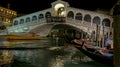 Canal night scene in Venice Italy