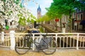 Old town of Delft in spring, Holland Royalty Free Stock Photo