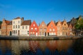 Canal and old houses. Bruges Brugge , Belgium Royalty Free Stock Photo